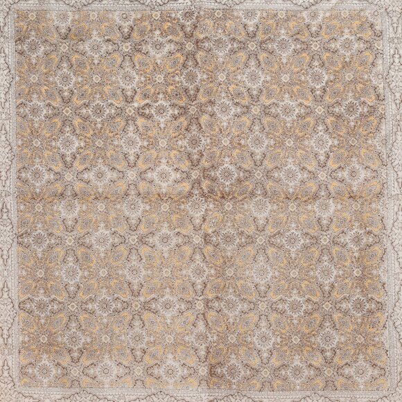 Vintage Liberty of London Mustard and Cream Silk Scarf - Intricate Print - Picture 3 of 5